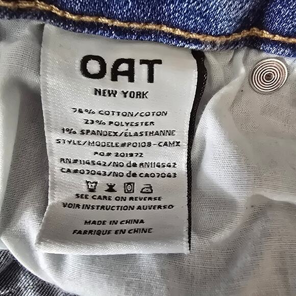 Oat New York Mid Rise Straight Ankle Blue Denim Jeans Size 4/27 NWT - Picture 6 of 7